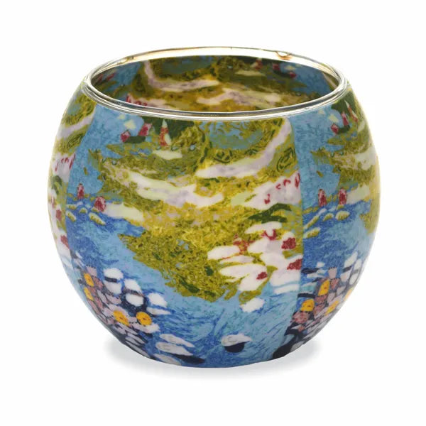 Glowing Glass Tealight Holder - Water Lillies