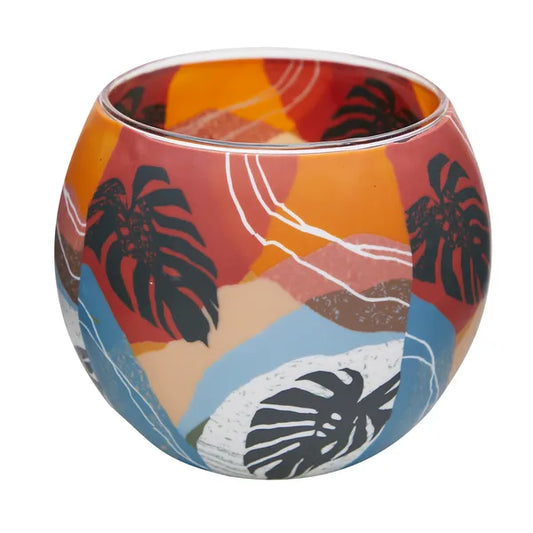 Glowing Glass Tealight Holder - Island Spice