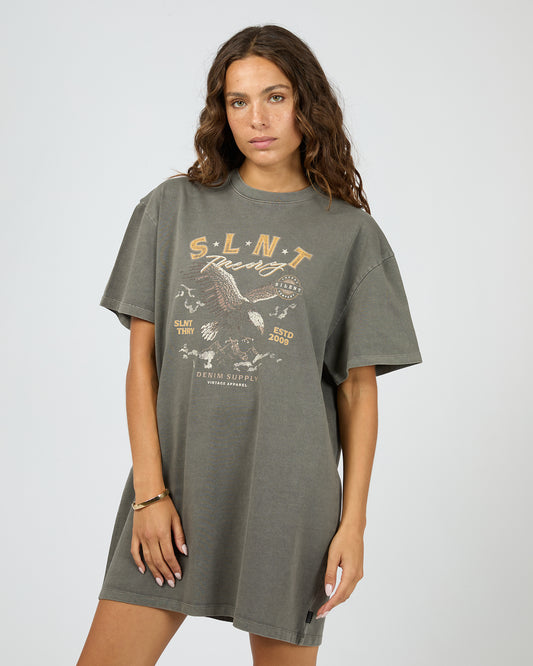 Silent Theory Flying Free Tee Dress | Coal