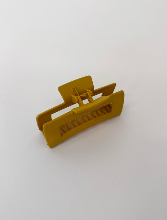 Stella + Gemma Hair Grip - Matt Rectangle Medium Mustard