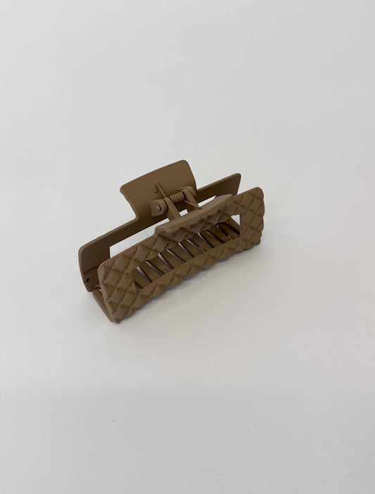 Stella + Gemma Hair Grip - Matt Quilted Latte