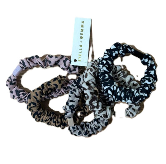 Stella + Gemma Hair Tie Leopard Print Set of 5
