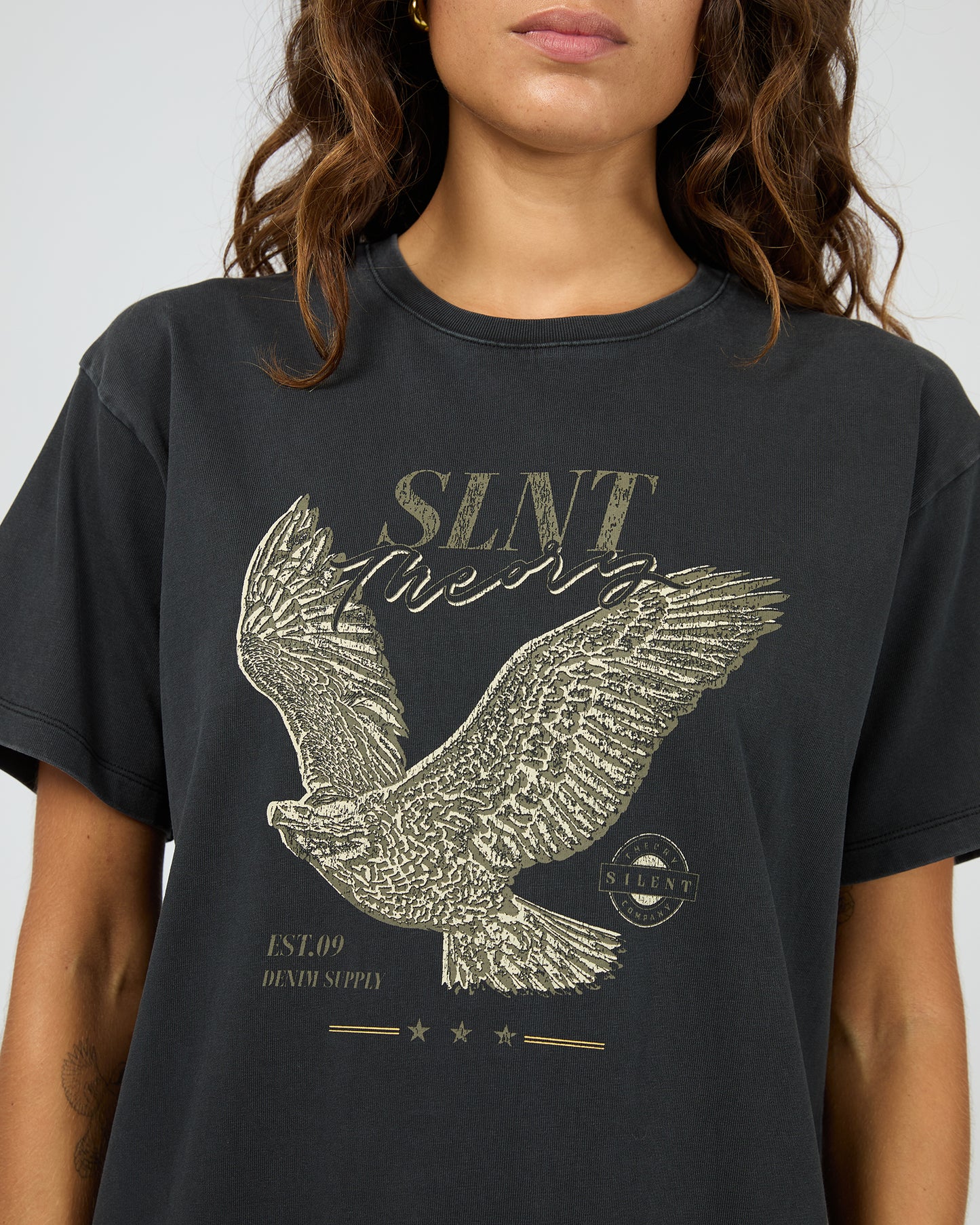 Silent Theory Hand Drawn Tee | Washed Black