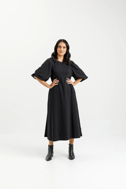 Home-lee Ivy Midi Dress - Black