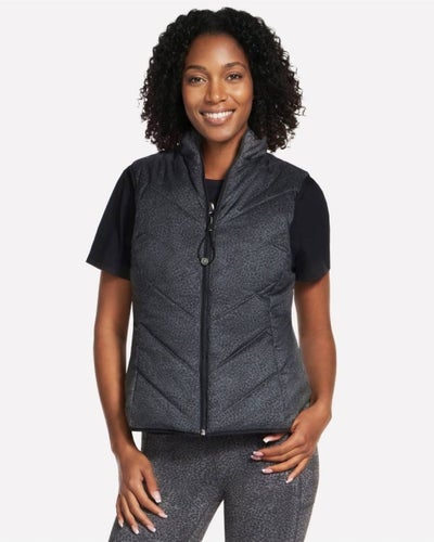 Skechers Cozyfit Puffer Vest | Black Spotted Dream