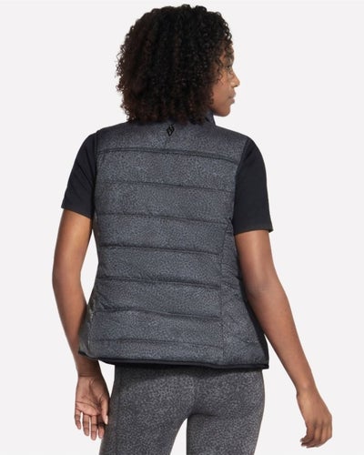Skechers Cozyfit Puffer Vest | Black Spotted Dream