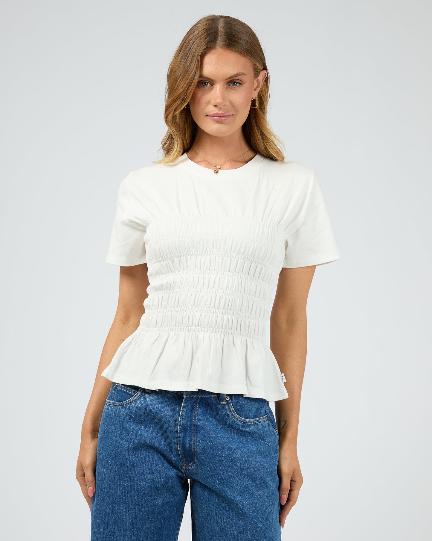 All About Eve Lipa Ruched Top | White