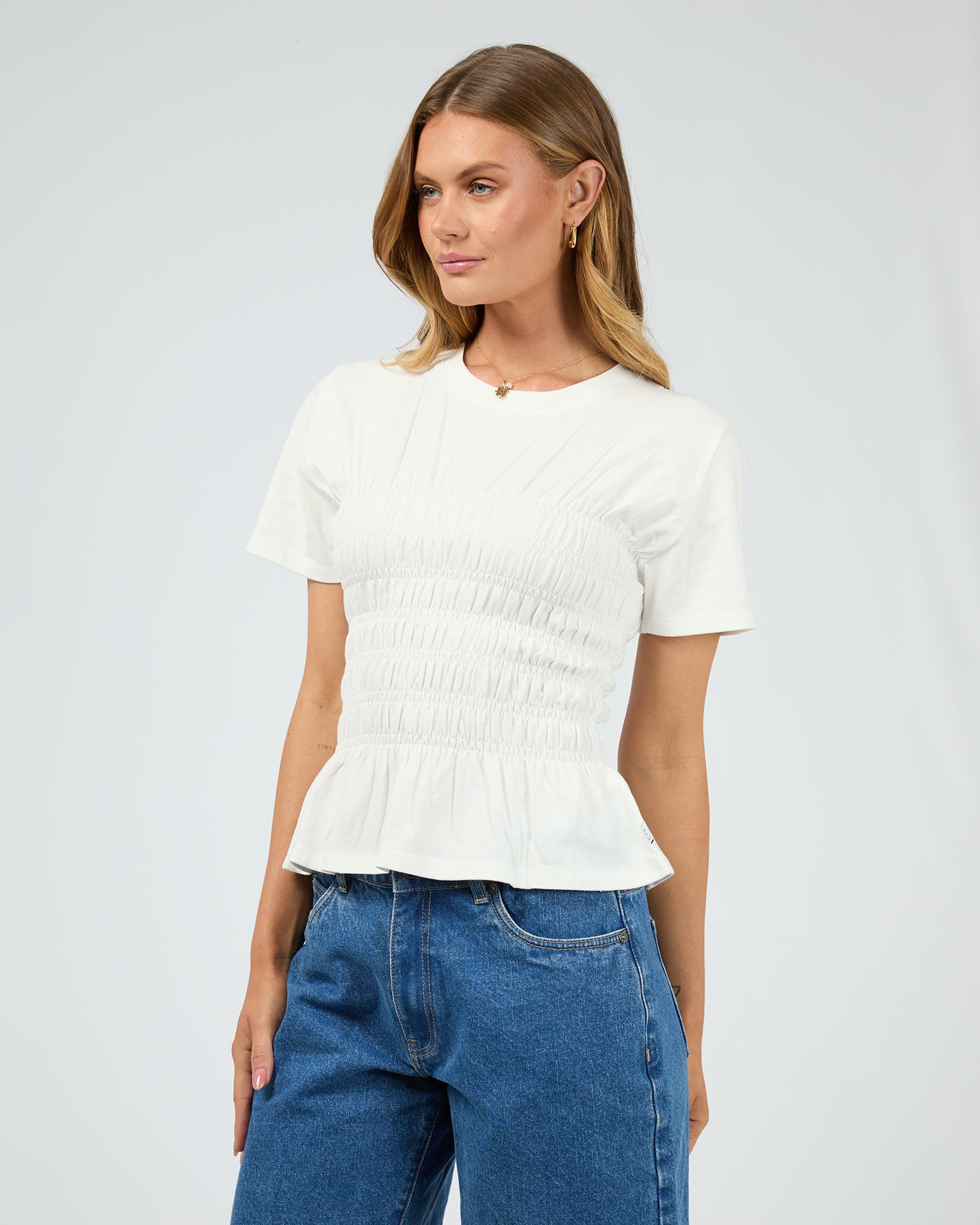 All About Eve Lipa Ruched Top | White