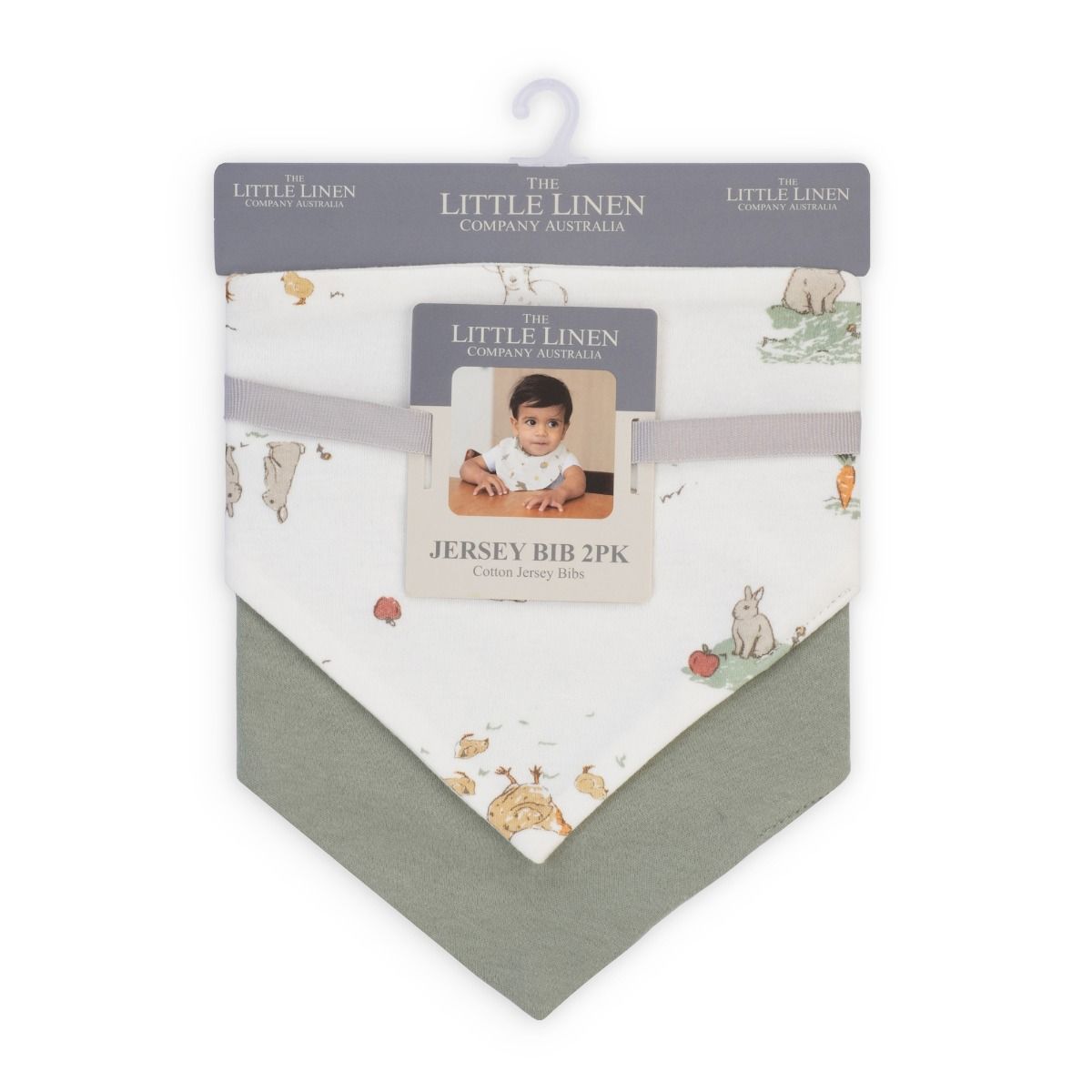 Little Linen Jersey Bib 2 pk | Farmyard Lamb