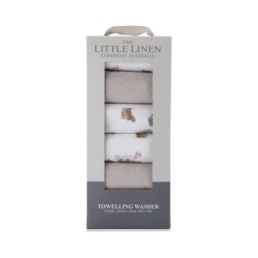 Little Linen Toweling Washer 6 pk | Willow Bear