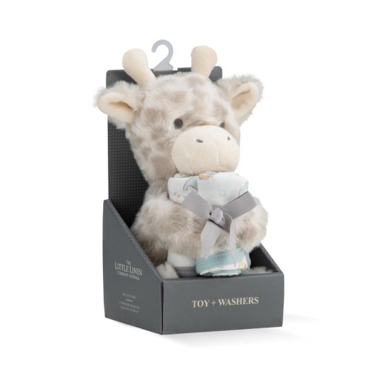 Little Linen Plush Toy & Washers Giftset | Savanna Giraffe