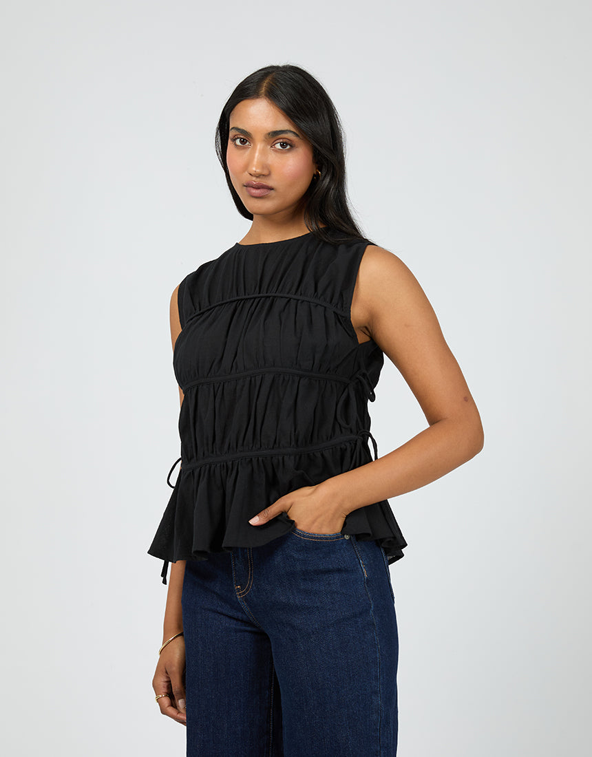 All About Eve Lou Lou Tie Top | Black