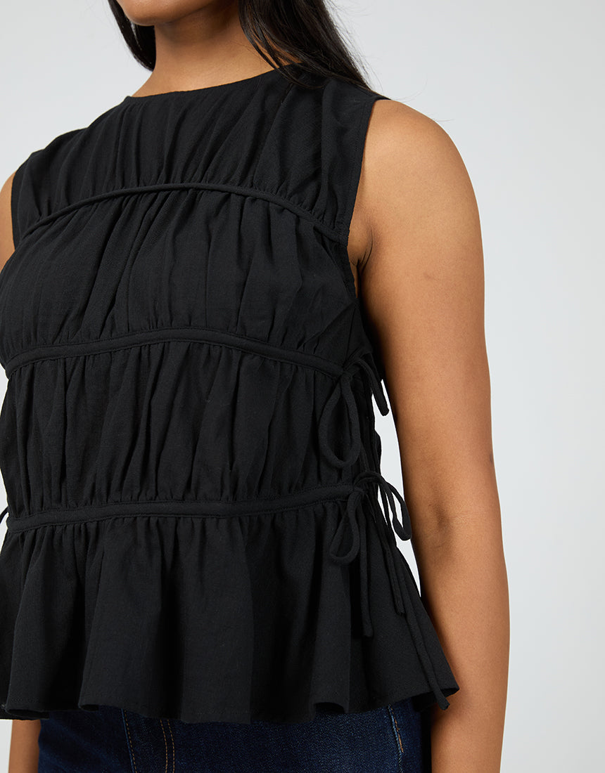 All About Eve Lou Lou Tie Top | Black