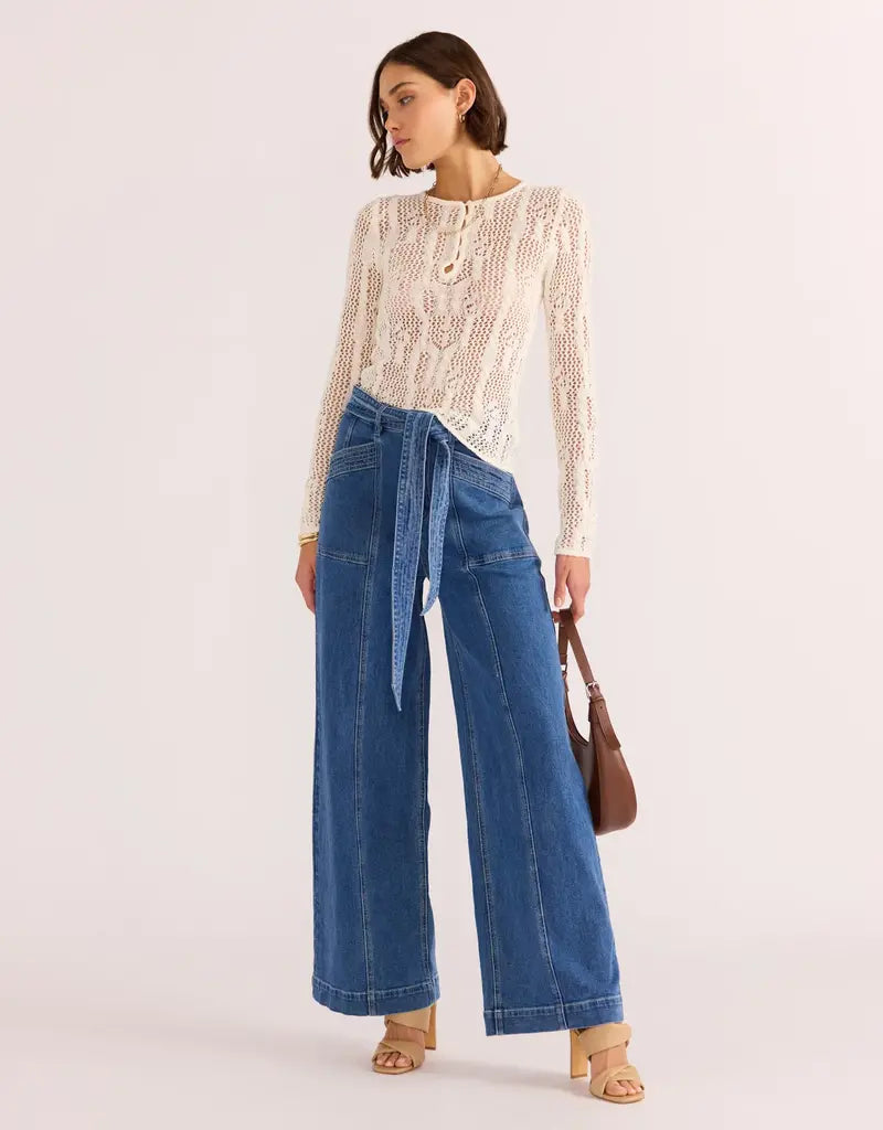 Mink Pink Adelle Knit Top | Cream