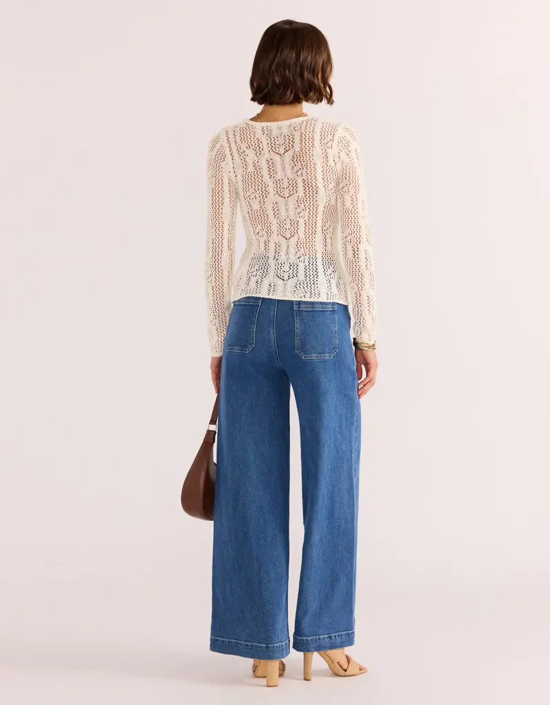 Mink Pink Adelle Knit Top | Cream