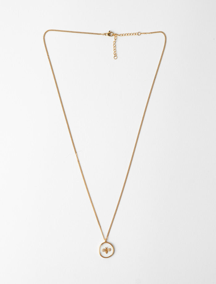 Stella + Gemma Gold Jewelled Honey Bee Necklace