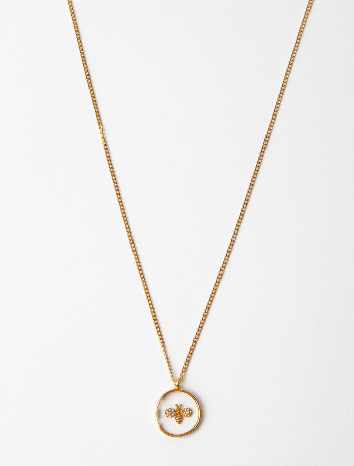 Stella + Gemma Gold Jewelled Honey Bee Necklace