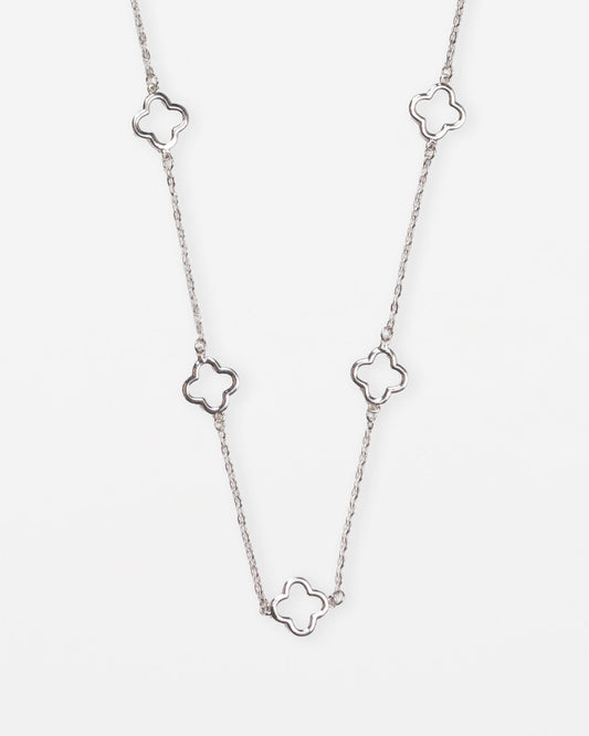 Stella + Gemma Cut Out Flower Necklace | Silver