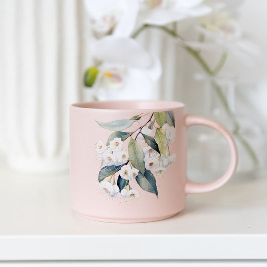Native Blooms White Floral Mug