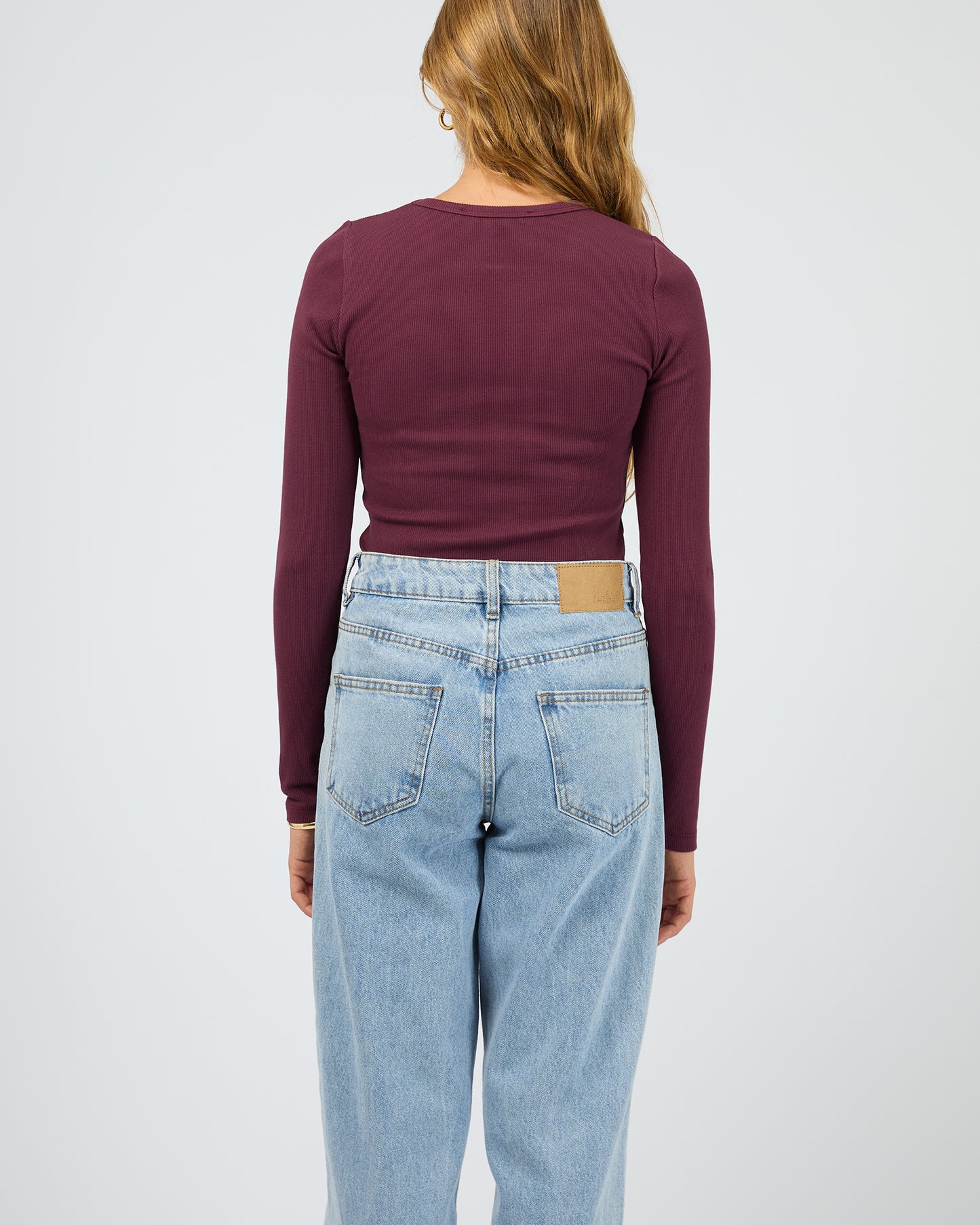 Silent Theory Rib Long Sleeve Tee | Cherry
