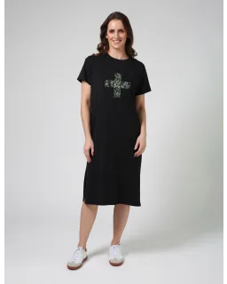 Stella + Gemma Maxi Tee Dress | Black Ibiza Print