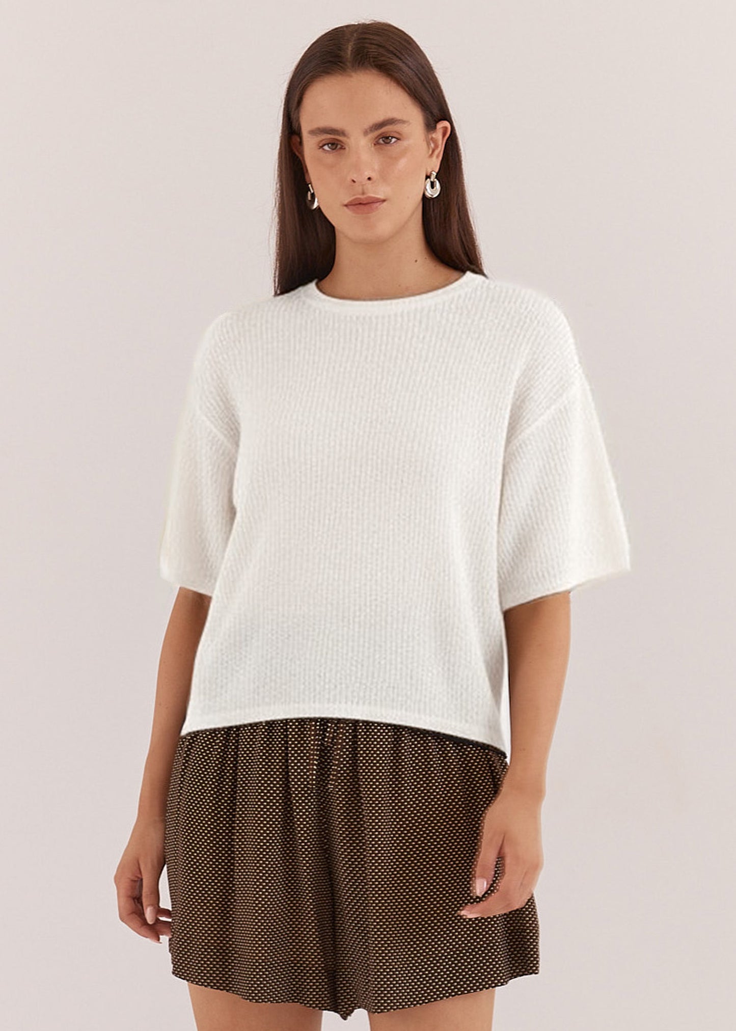 Betty Basics Noni Relaxed Knit Tee | Off White