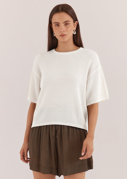 Betty Basics Noni Relaxed Knit Tee | Off White