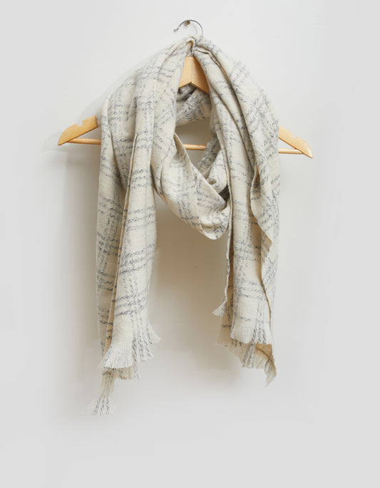 Stella + Gemma Scarf | Ivory Lurex Check