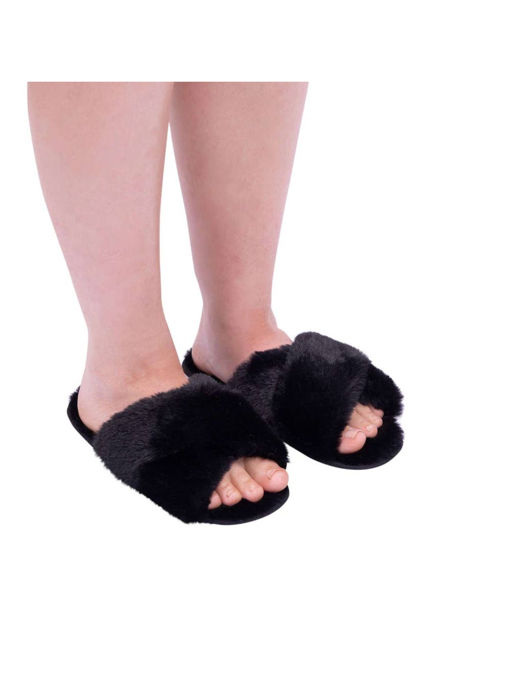 SnuggUps Women's Cross Open Toe | Black