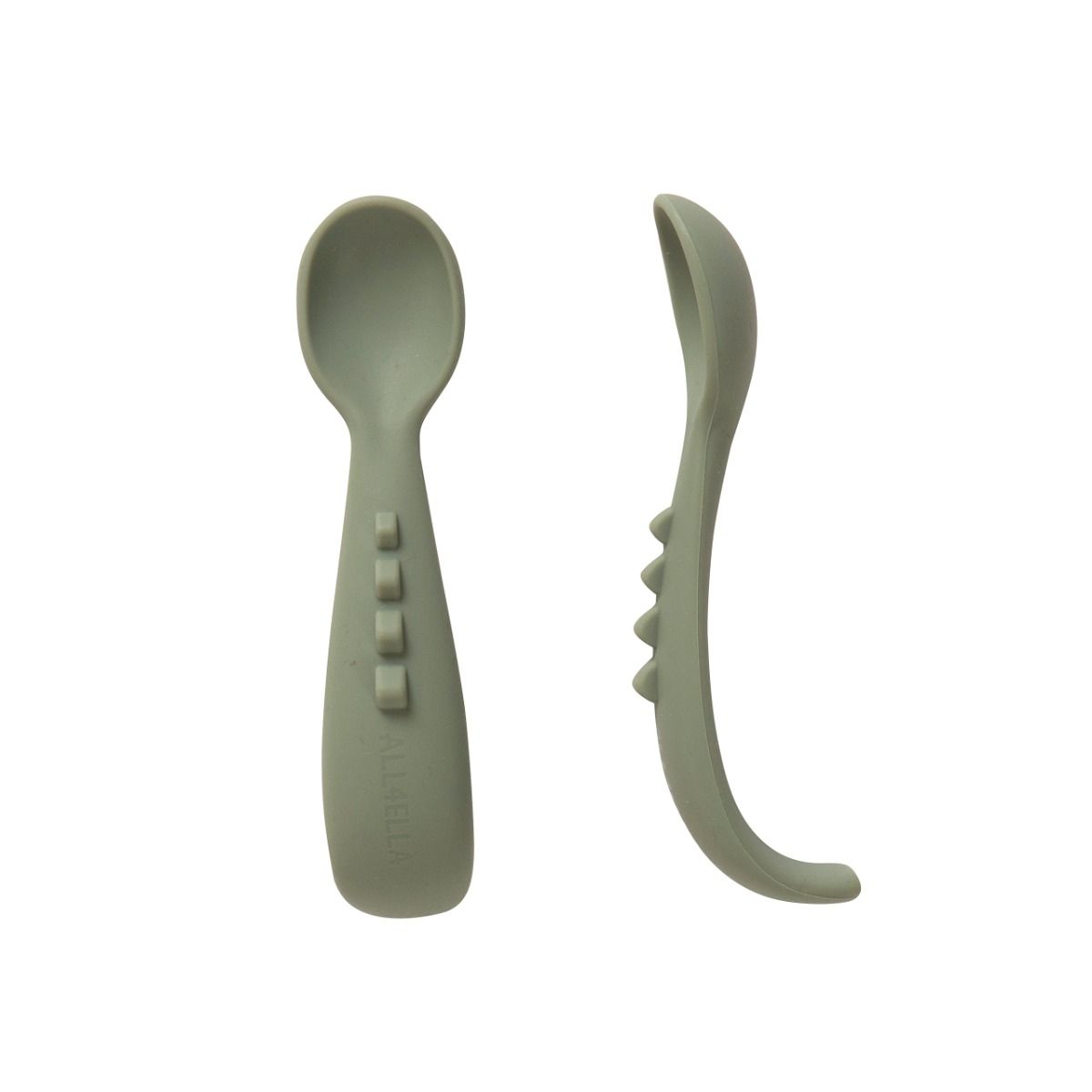 All4Ella Comfy Grip Silicone Spoons | Olive
