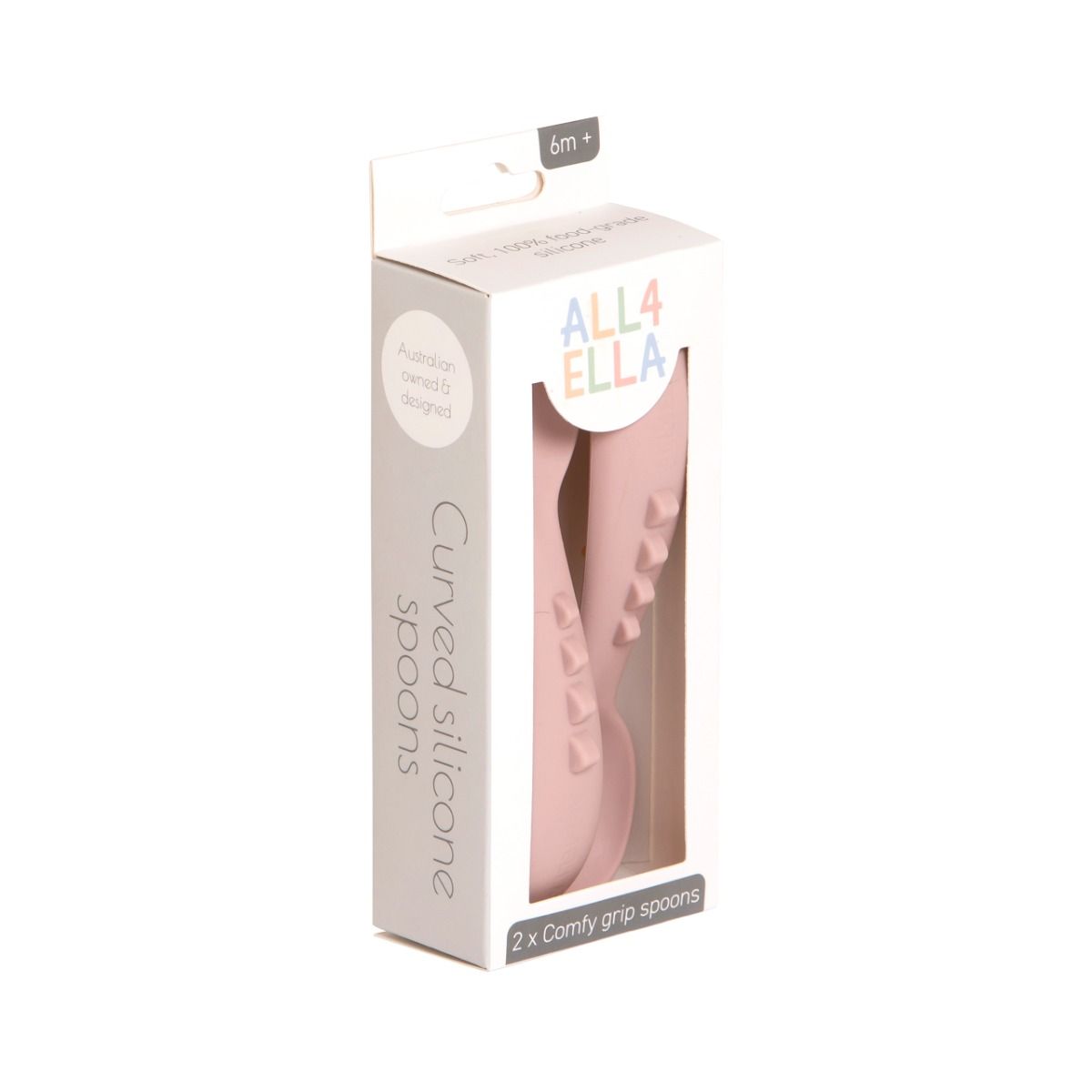 All4Ella Comfy Grip Silicone Spoons | Dusty Pink