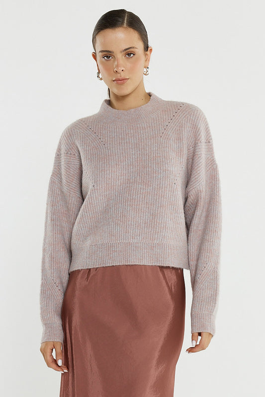 SASS Innes Pointelle Jumper | Pink Marle