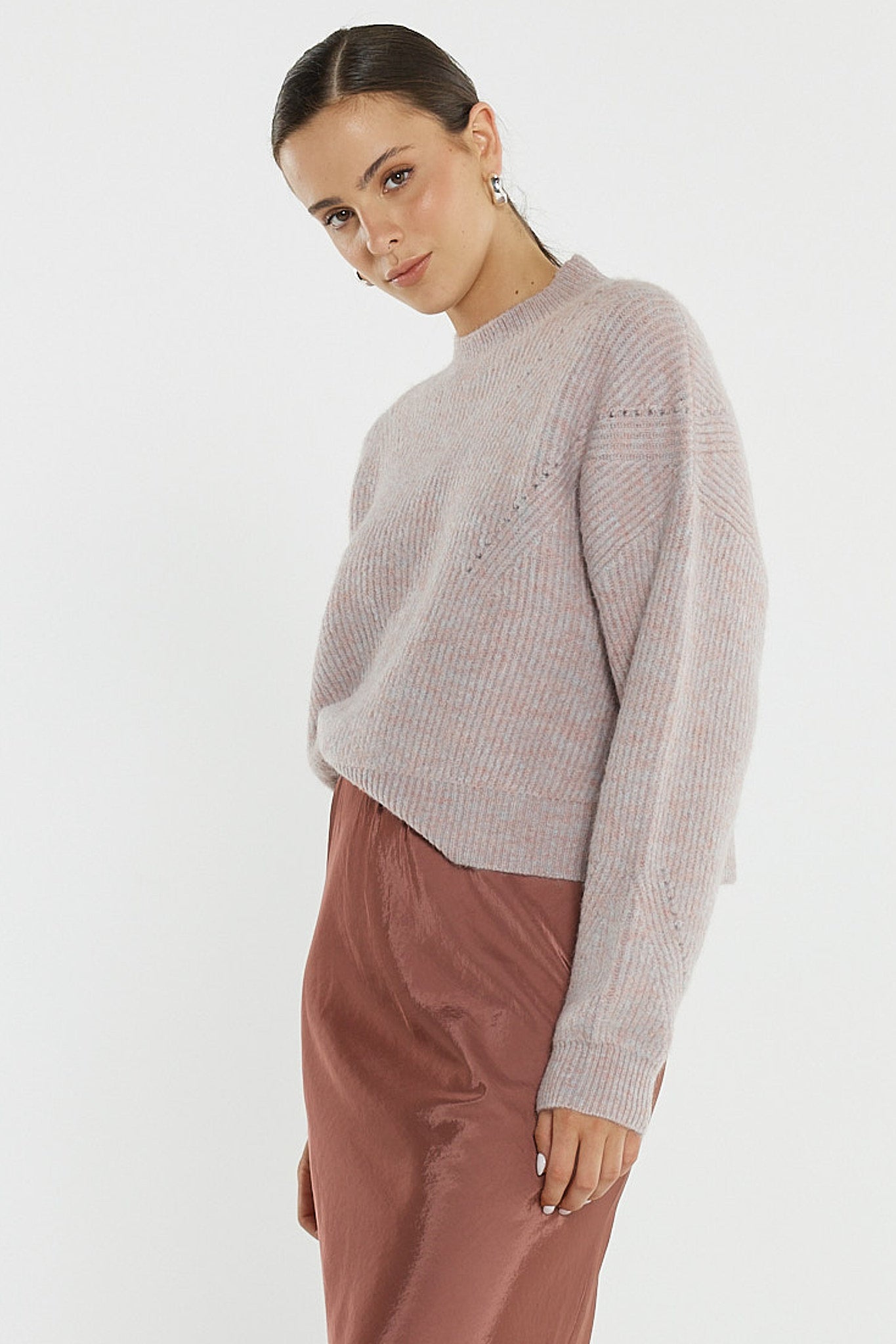 SASS Innes Pointelle Jumper | Pink Marle