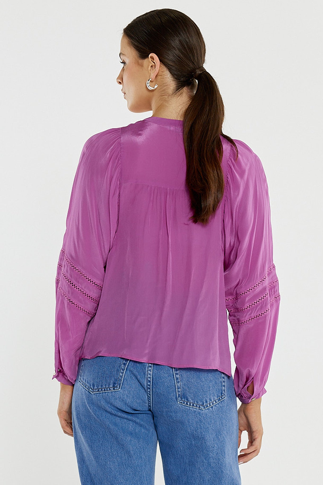 SASS Nic Trim Blouse | Fuschia