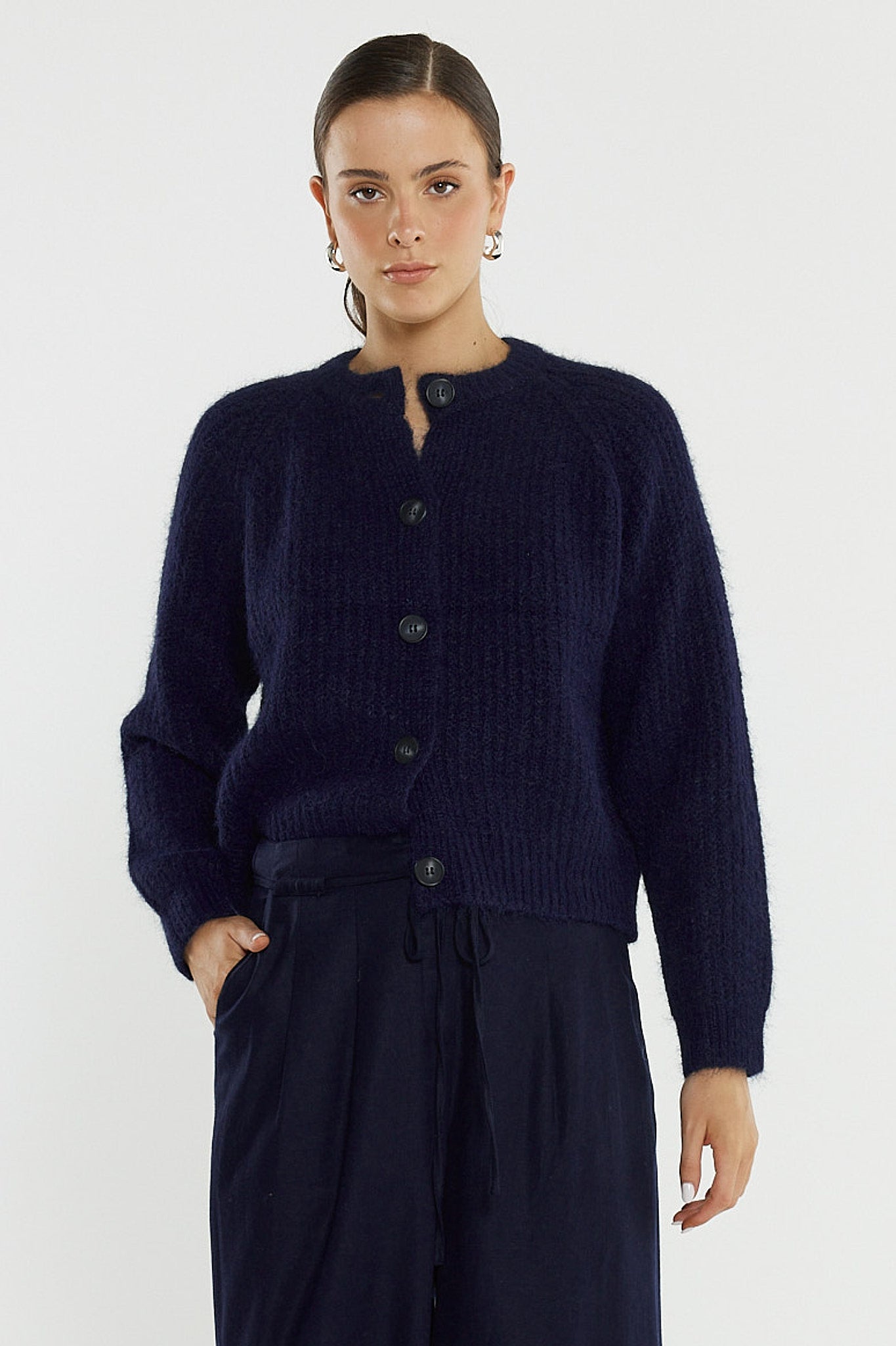 SASS Posie Fluffy Cardi | Navy