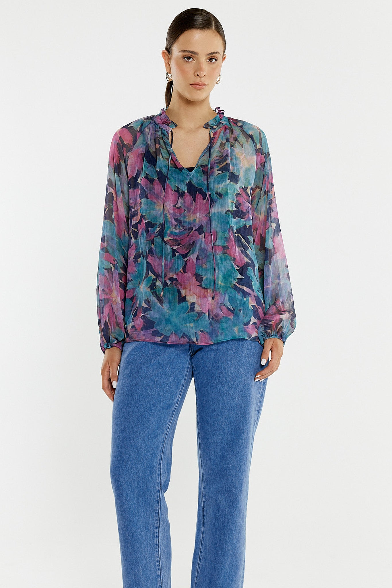 SASS Willow Tie Front Blouse | Native Orchid
