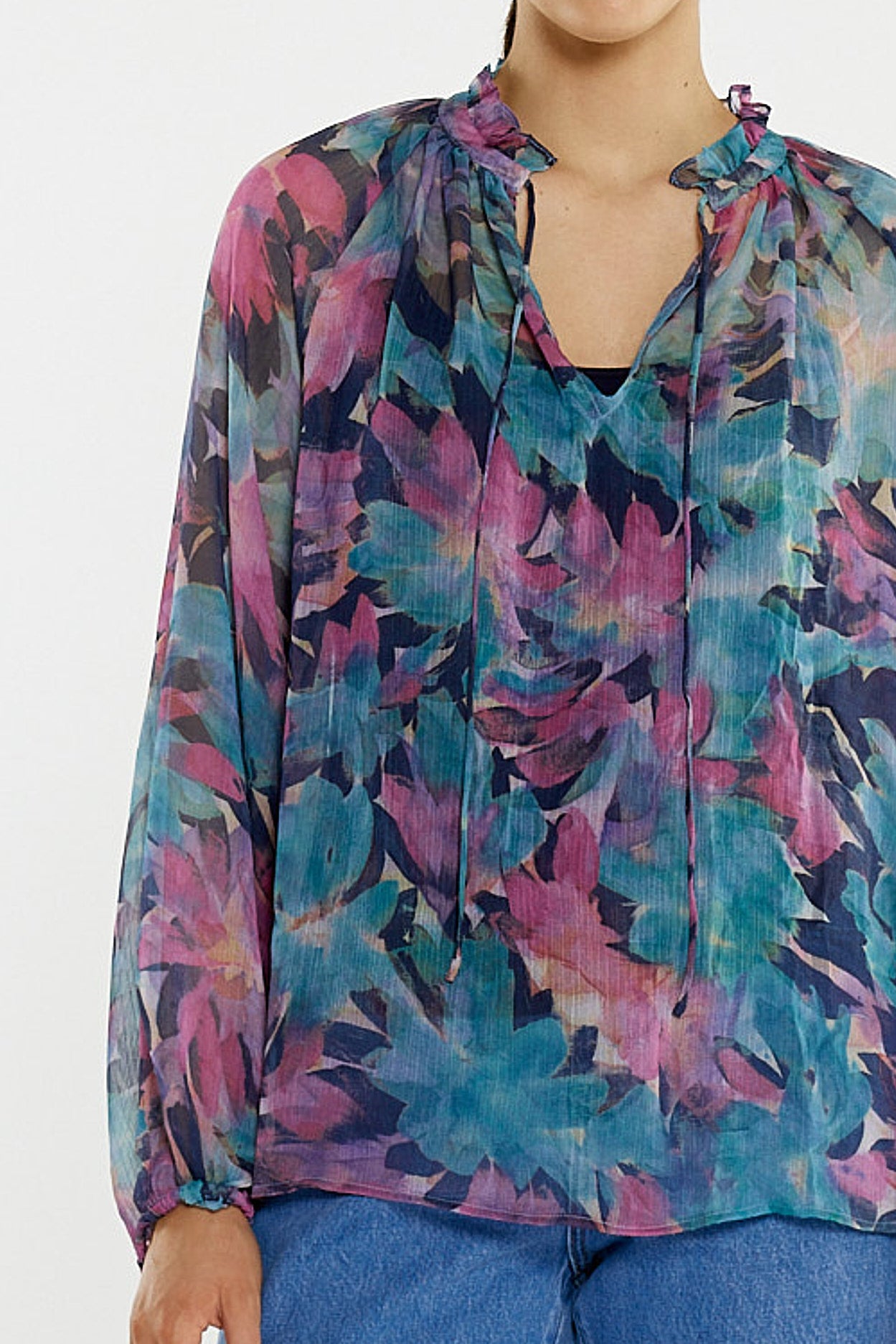 SASS Willow Tie Front Blouse | Native Orchid
