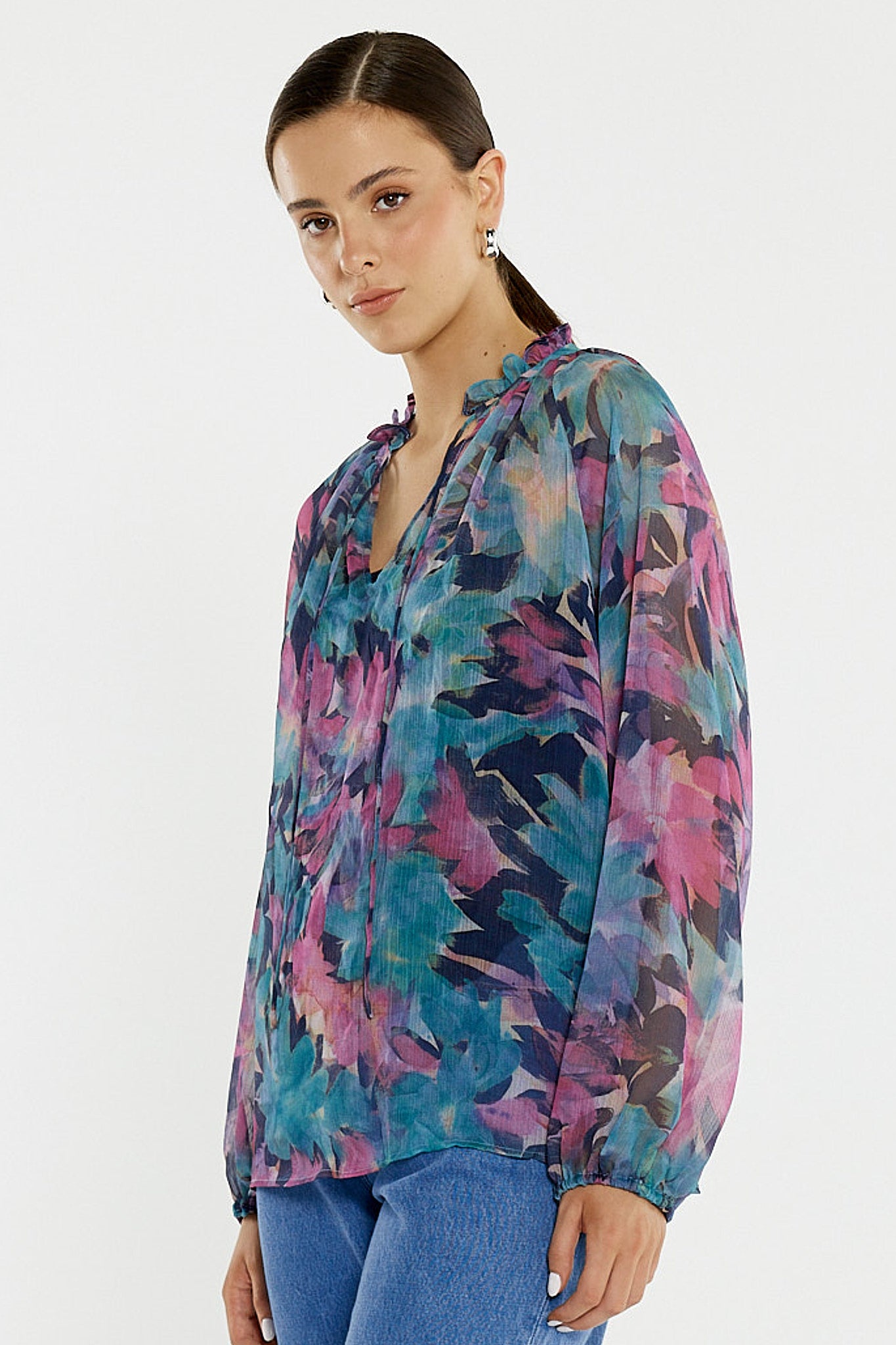 SASS Willow Tie Front Blouse | Native Orchid