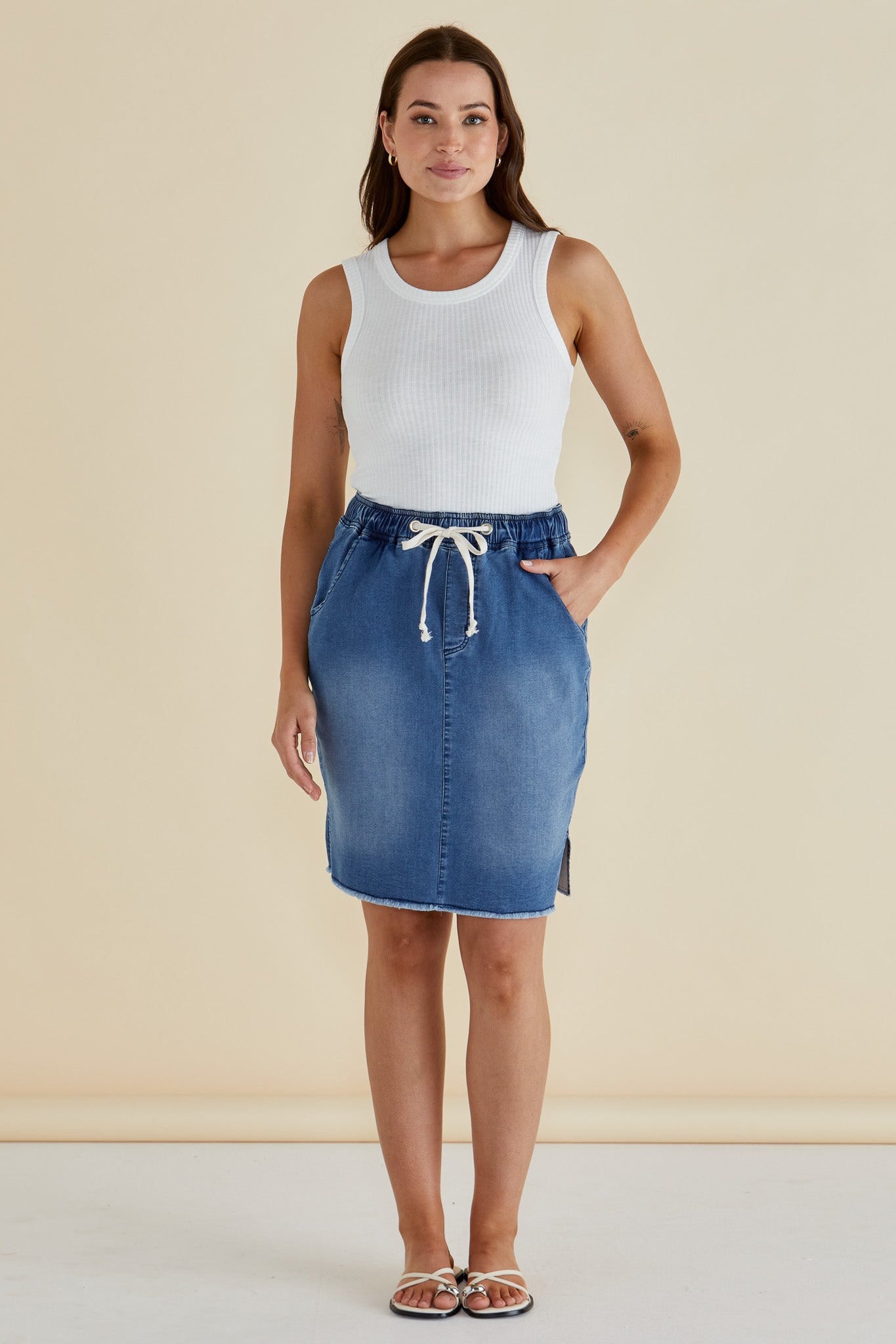 Betty Basics Augie Denim Skirt | Blue