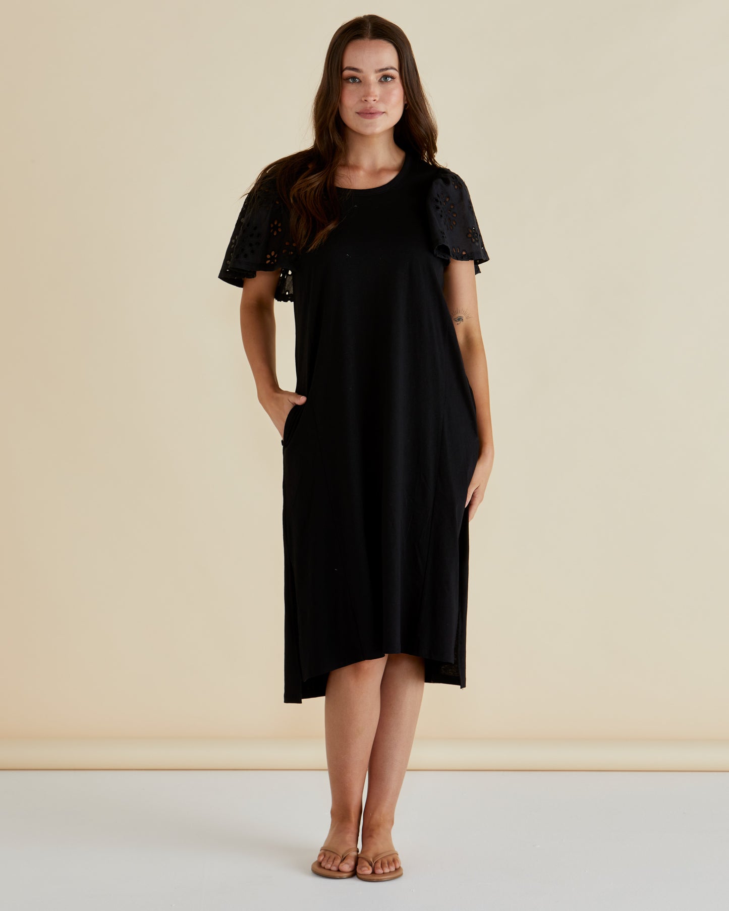 Betty Basics Sawyer Embroidered Dress | Black