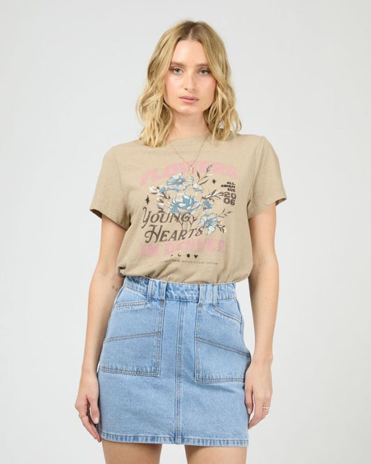 All About Eve Young Hearts Regular Tee | Stone