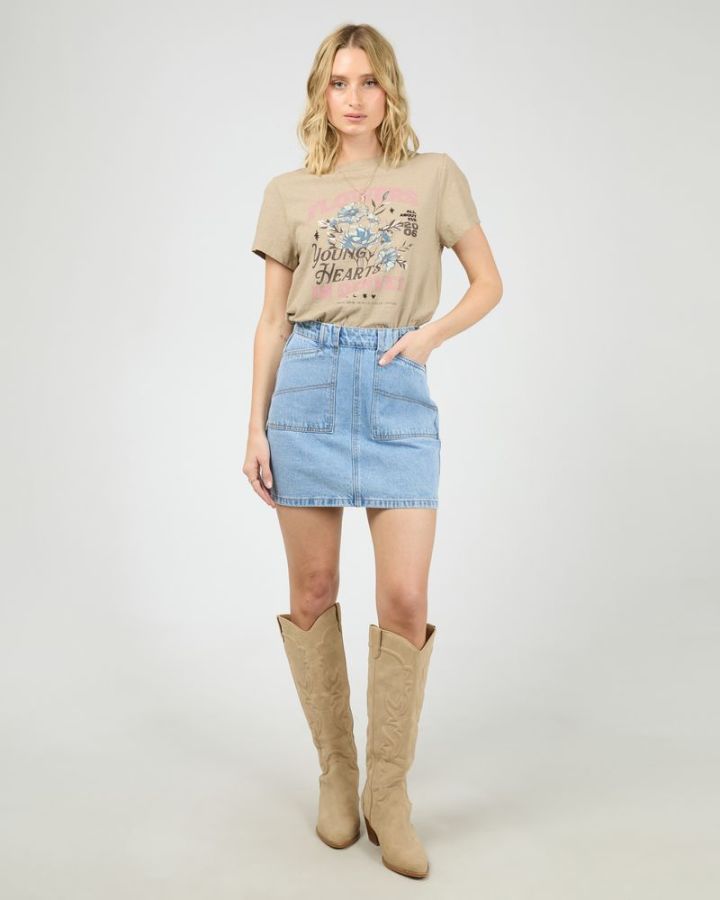 All About Eve Young Hearts Regular Tee | Stone