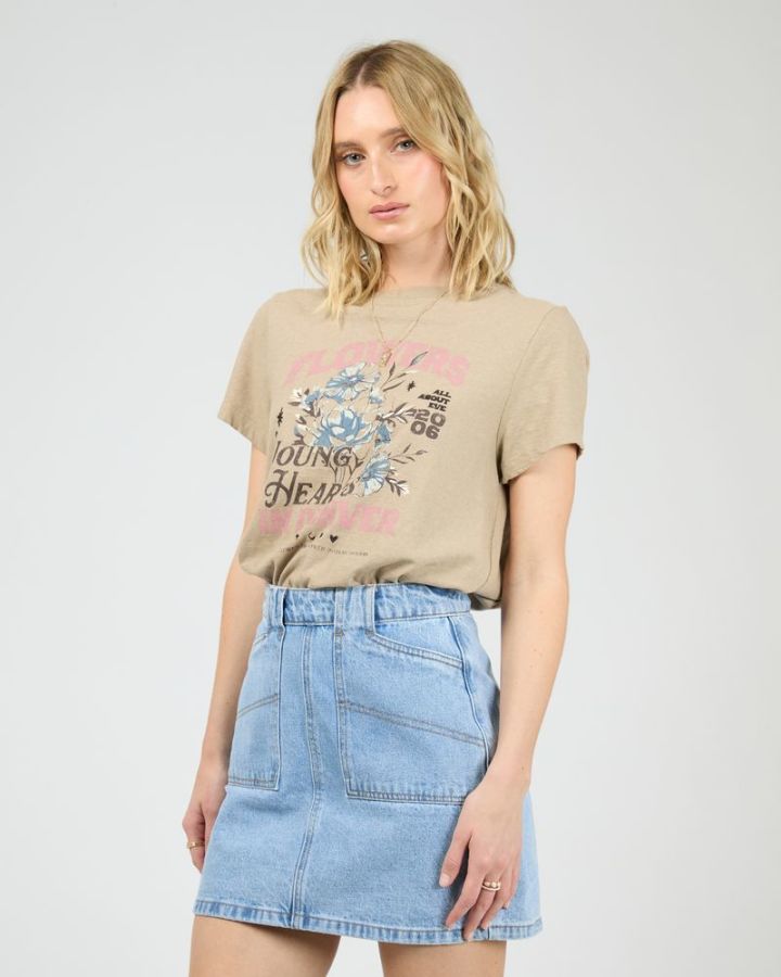 All About Eve Young Hearts Regular Tee | Stone