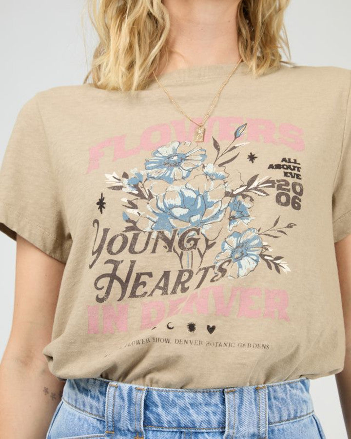 All About Eve Young Hearts Regular Tee | Stone