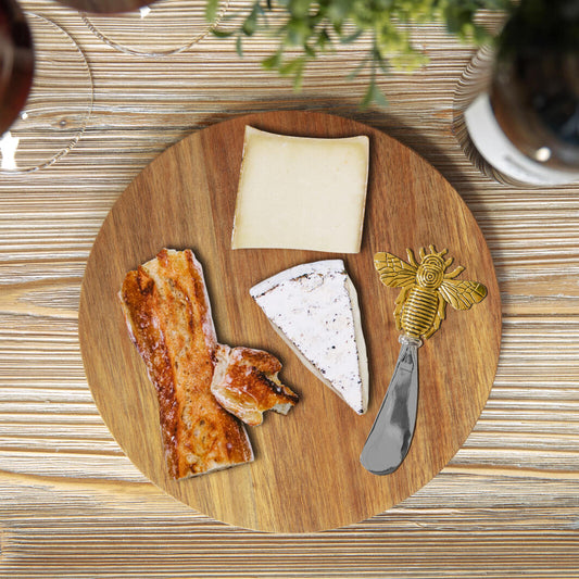 Cheese Board with Bee Knife Gift Set