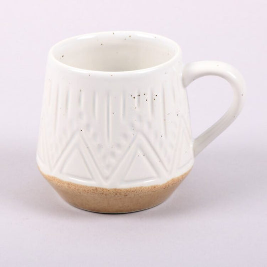 Trade Aid Linear White Speckle Lotus Mug