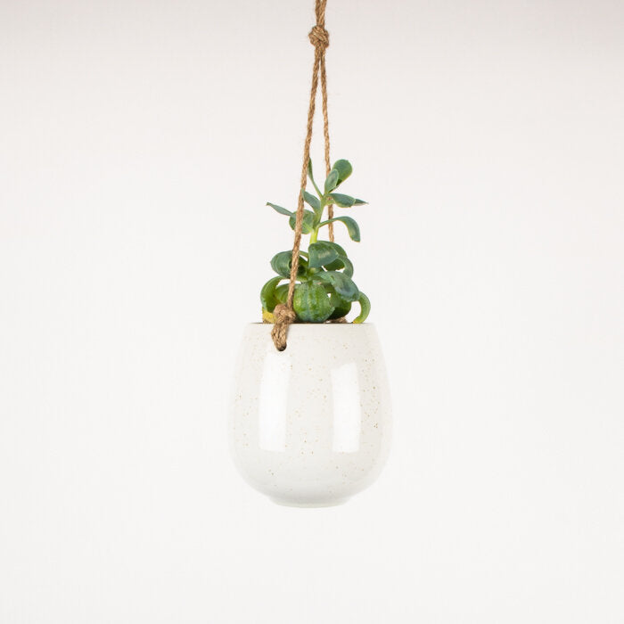 Trade Aid White Ceramic Hanging Planter