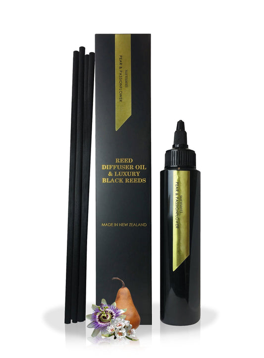 Surmanti Diffuser Oil Refill & Luxury Black Reeds - Pear & Passionflower