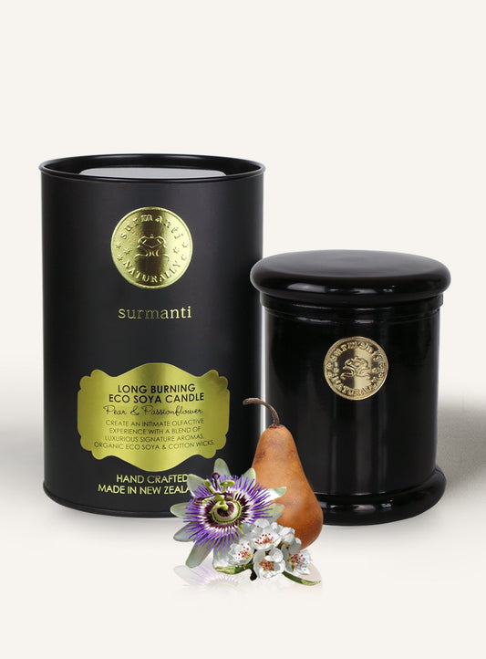 Surmanti Long Burning Eco Soy Candle - Pear & Passionflower