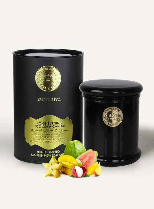 Surmanti Long Burning Ecosoya Candle - Starfruit, Guava & Lychee